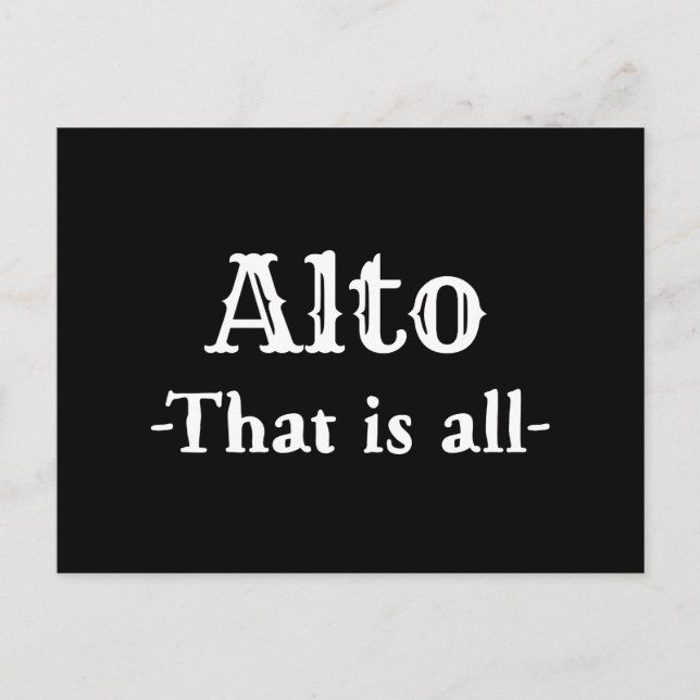 Alto, das ist alles lustige Musik Postkarte (Vorderseite)
