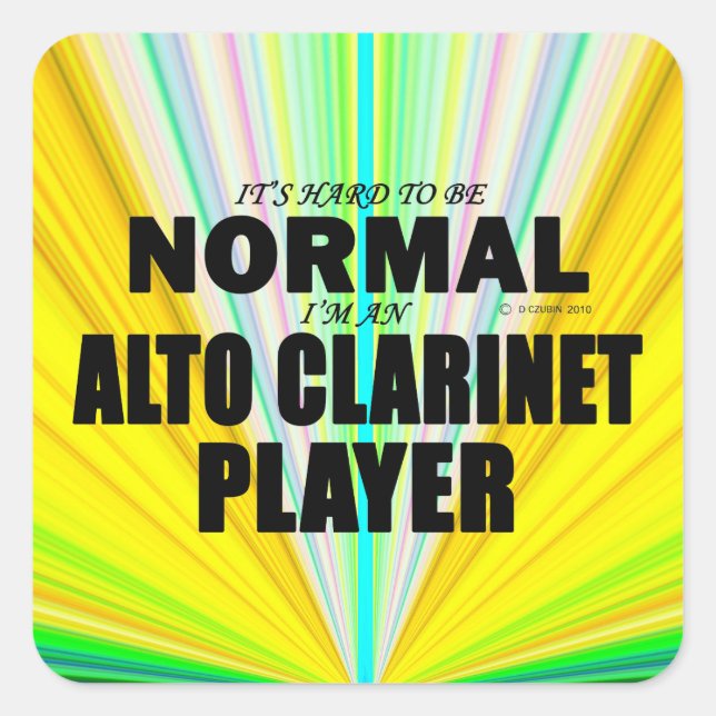 Alto Klarinet Player Square Sticker (Vorderseite)