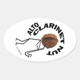 Alto Klarinette Nut! Ovaler Aufkleber