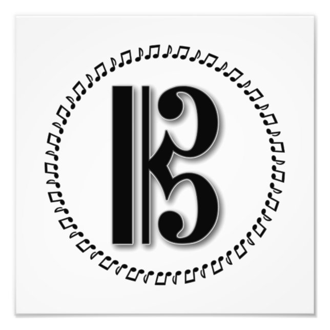 Alto oder Tenor Clef Musiknote Design C Clef Fotodruck (Vorne)