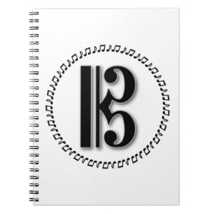 Alto oder Tenor Clef Musiknote Design C Clef Notizblock