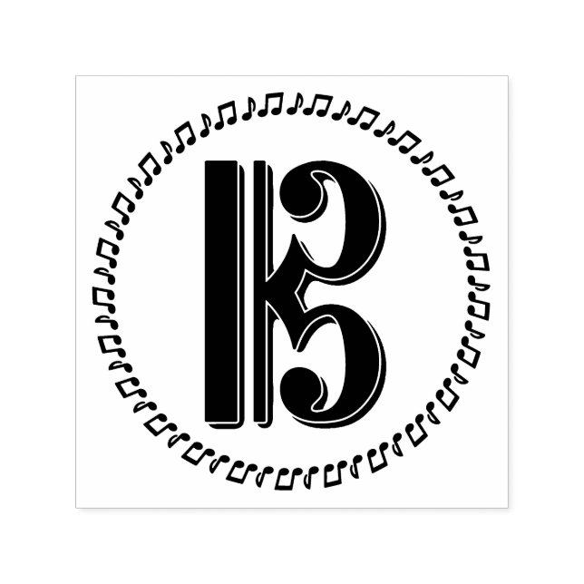 Alto oder Tenor Clef Musiknote Design C Clef Permastempel (Design)