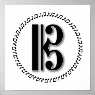 Alto oder Tenor Clef Musiknote Design C Clef Poster