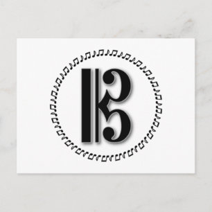 Alto oder Tenor Clef Musiknote Design C Clef Postkarte