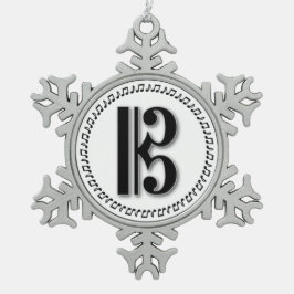 Alto oder Tenor Clef Musiknote Design C Clef Schneeflocken Zinn-Ornament