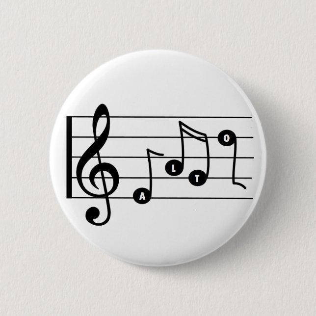 Alto Singer Musical Button (Vorderseite)