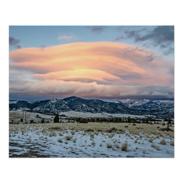 Altocumulus Stehende Lenticular Clouds Poster (Vorderseite)