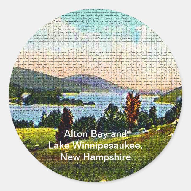 Alton Bay und Lake Winnipesaukee, New Hampshire Runder Aufkleber (Vorderseite)