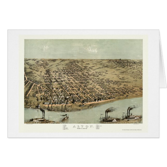 Alton, carte panoramique de l'IL - 1867 (Devant horizontal)