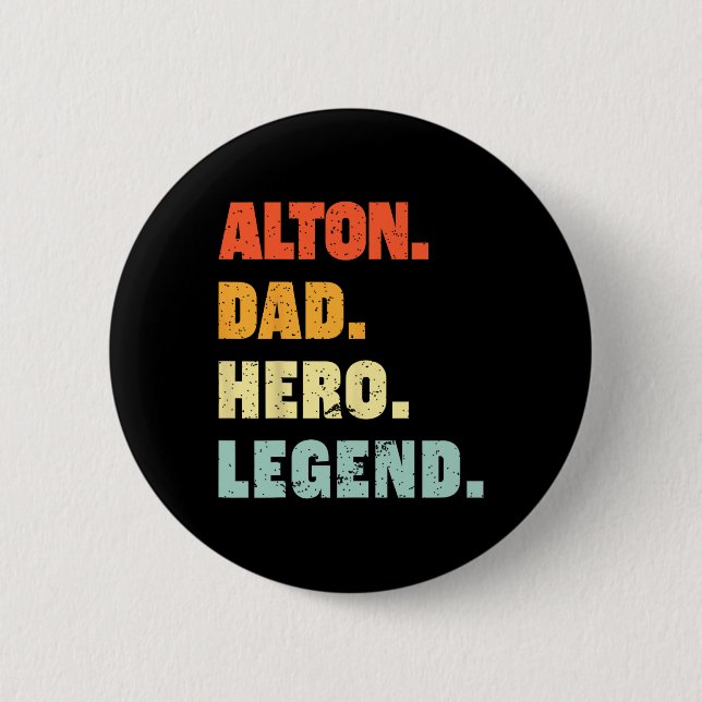 Alton Dad Held Legende Personalisierter Benutzerna Button (Vorderseite)