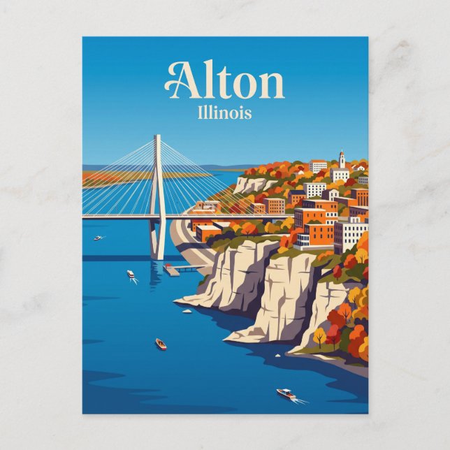 Alton Illinois Postkarte (Vorderseite)