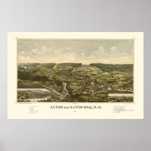 Alton, panoramische Karte NH - 1888 Poster