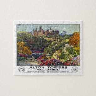 Alton Towers und Gardens Vintage Travel Poster