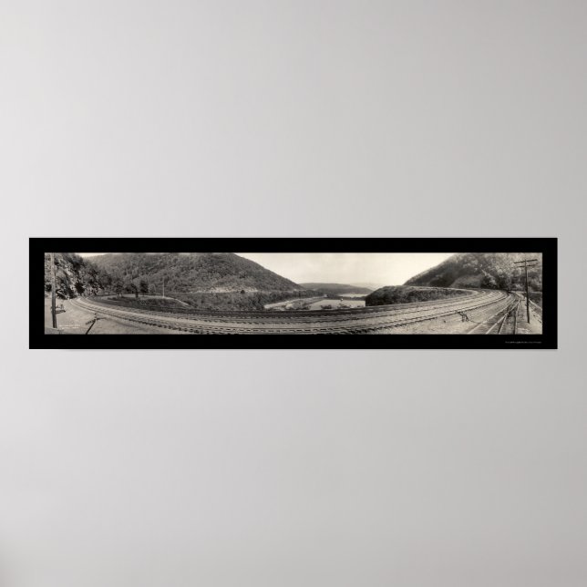 Altoona PA Horseshoe Curve RR Foto 1934 Poster (Vorne)