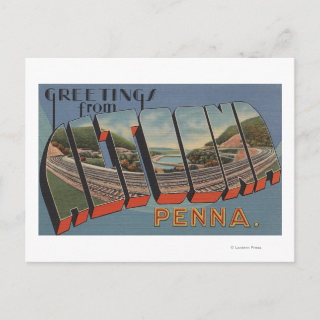 Altoona, Pennsylvania - Große Briefszenen Postkarte (Vorderseite)