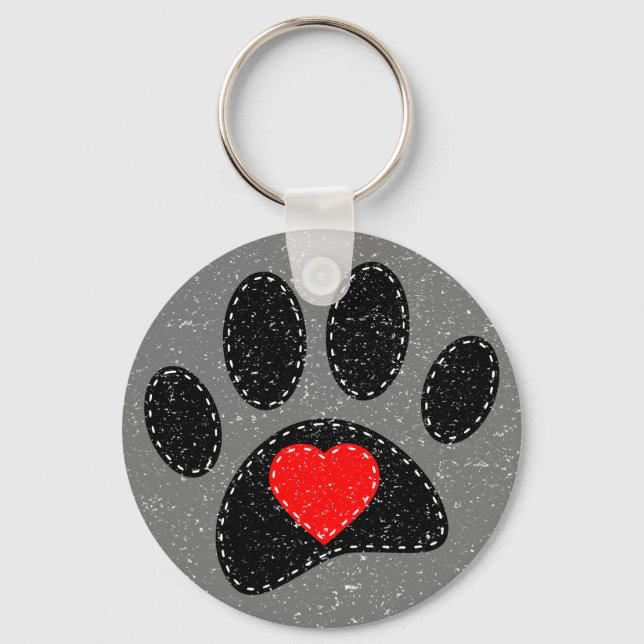 Altpapierdruckhund Lover Schlüsselanhänger (Vorderseite)