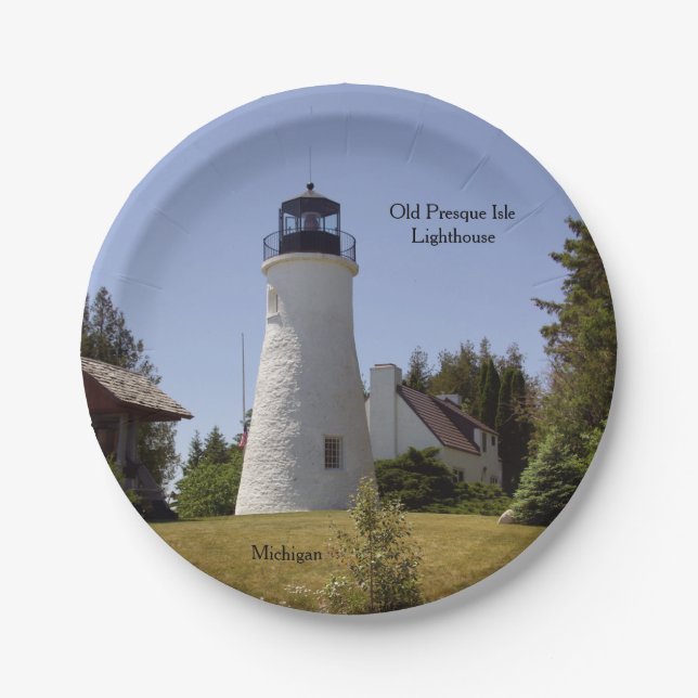 Altpresque Isle Lighthouse Papierplatte Pappteller (Vorderseite)