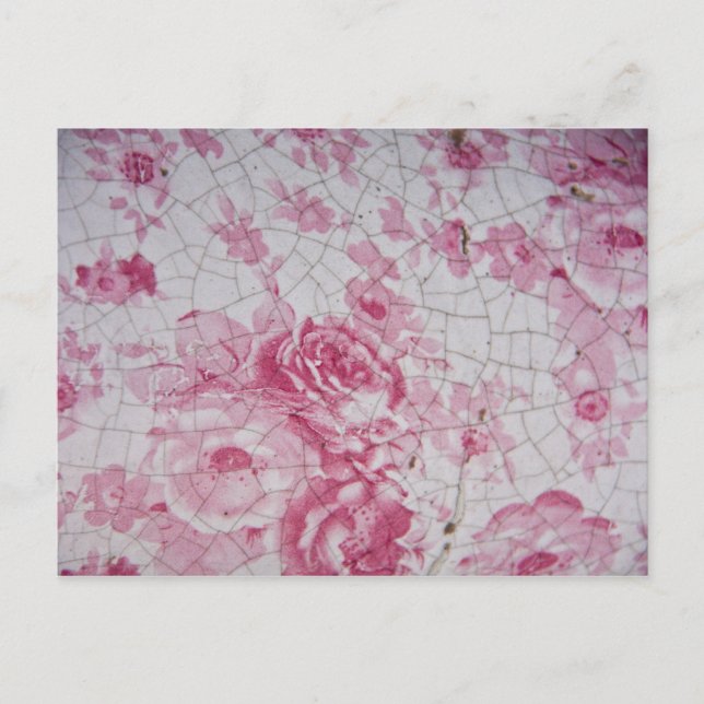 Altrosa Blumenmuster Postkarte (Vorderseite)