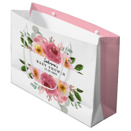 Altrosa | Blush Pink Floral Baby Dusche Große Geschenktüte