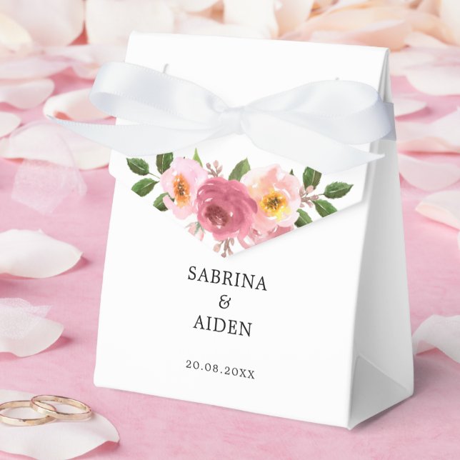 Altrosa | Blush Pink Floral Wedding Geschenkschachtel (Hochzeit)