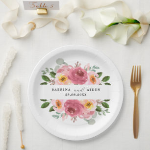 Altrosa   Blush Pink Floral Wedding Pappteller