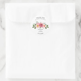 Altrosa | Blush Pink Floral Wedding Runder Aufkleber
