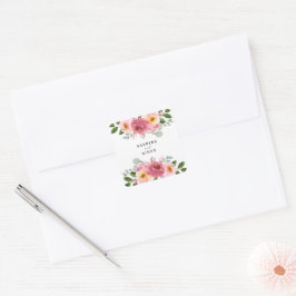 Altrosa | Blush Pink Floral Wedding Square Sti Quadratischer Aufkleber