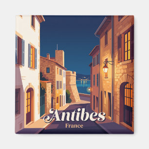 Altstadt Antibes bei Nacht Frankreich Magnet