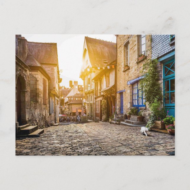 Altstadt Europas bei Sonnenuntergang Postkarte (Vorderseite)