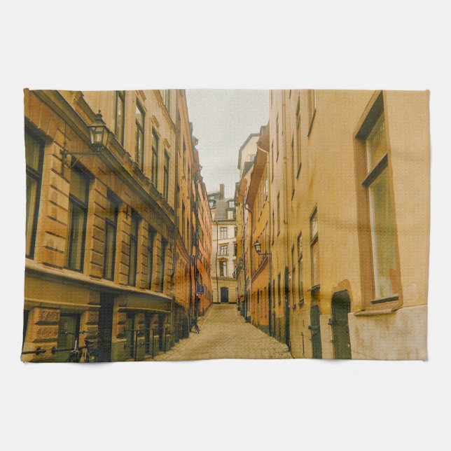 Altstadt, Gamla Stan, Stockholm, Schweden Geschirrtuch (Horizontal)
