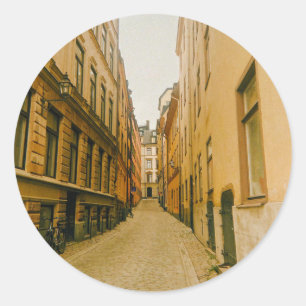 Altstadt, Gamla Stan, Stockholm, Schweden Runder Aufkleber