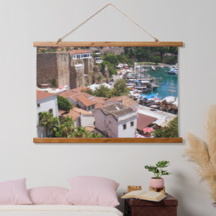 Altstadt Kaleici von Antalya Wandteppich Mit Holzrahmen