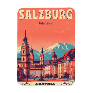 Altstadt Österreich Hauptstadt Salzburg Skyline Magnet