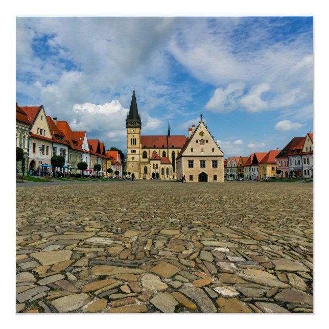 Altstadt-Platz in Bardejov, Slowakei Poster (Vorderseite)