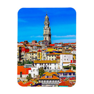 Altstadt Porto mit Turm Clerigos. Magnet