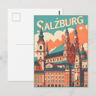 Altstadt Salzburg Skyline Österreich Postkarte