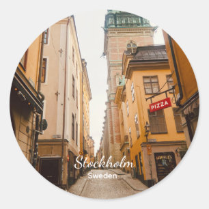 Altstadt, Stockholm, Schweden Souvenir Runder Aufkleber