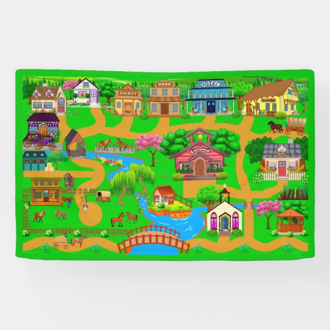 Altstadt Straßen für Autos 2 1/2' x 4' Banner (Horizontal)