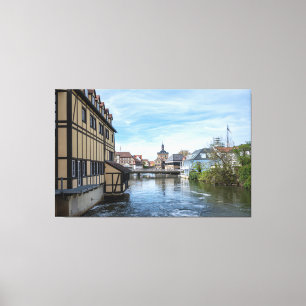 Altstadt und Regnitz in Bamberg, Deutschland Leinwanddruck
