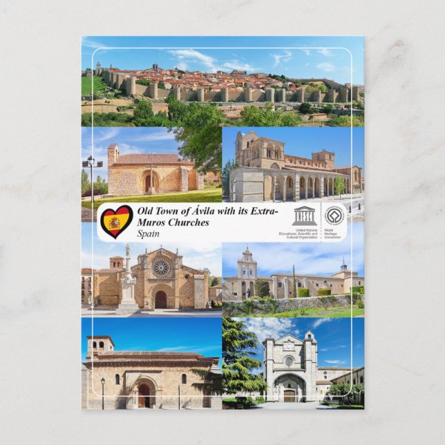 Altstadt von Ávila mit ihren Kirchen Extra-Muros Postkarte (Vorderseite)