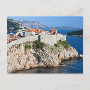 Altstadt von Dubrovnik auf einer Klippe Postkarte