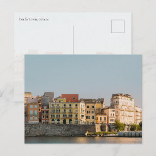 Altstadt von Korfu Venezianische Mauer bei Sonnenu Postkarte