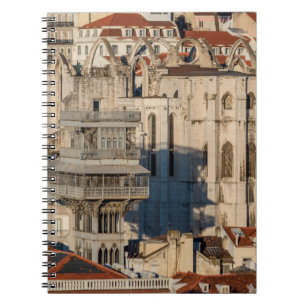Altstadt von Lissabon mit Aussichtsturm und Kirche Notizblock