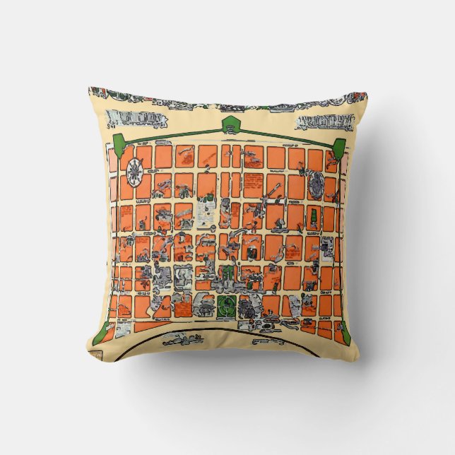Altstadt von New Orleans - Karte Kissen (Vorderseite)