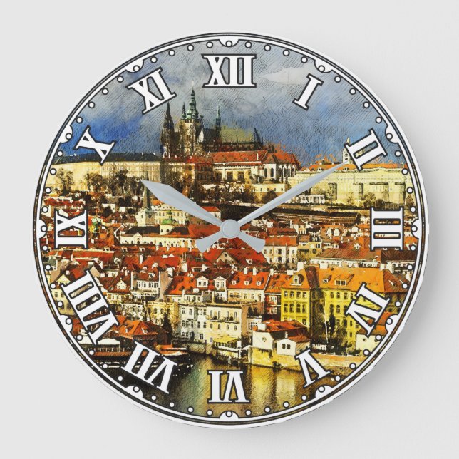 Altstadt von Prag (Praha) von Bridge Tower Große Wanduhr (Vorderseite)