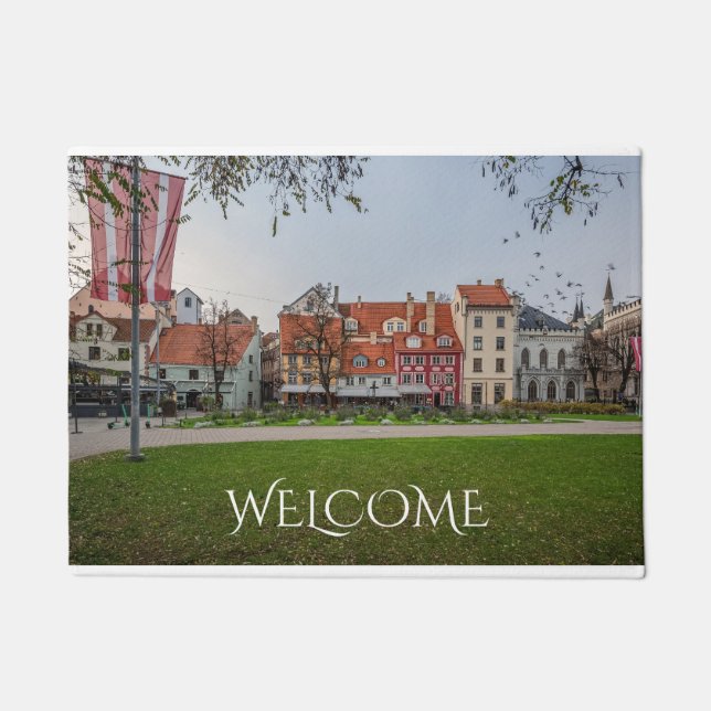 Altstadt von Riga im Herbst Fußmatte (Vorderseite)