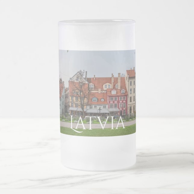 Altstadt von Riga im Herbst Mattglas Bierglas (Mittel)