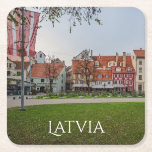 Altstadt von Riga im Herbst Rechteckiger Pappuntersetzer