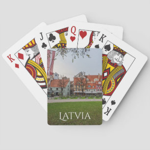 Altstadt von Riga im Herbst Spielkarten