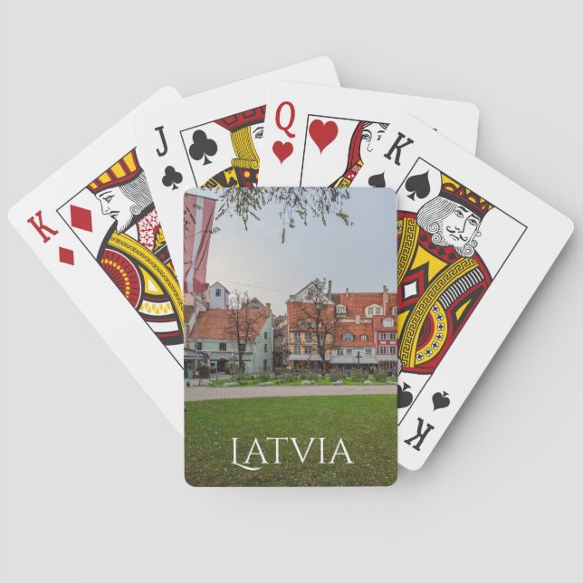 Altstadt von Riga im Herbst Spielkarten (Rückseite)